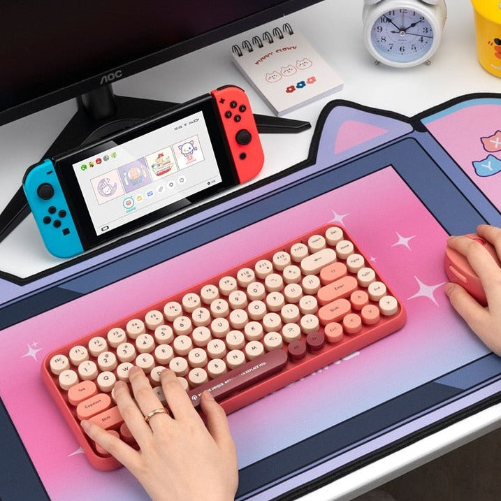 Kawaii Gamer Bunny Corgi Large Mouse Pad with Ears Collection-Kawaii Dream