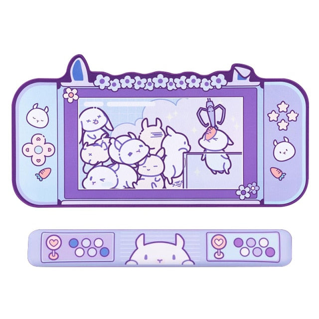 Kawaii Gamer Bunny Corgi Large Mouse Pad with Ears Collection-Kawaii Dream