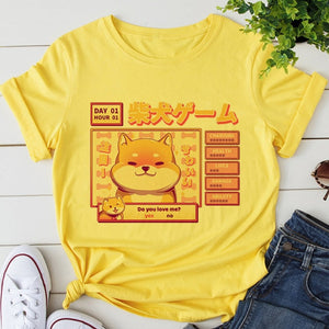 Kawaii Gamer Shiba Inu Women's Tee Tops-Kawaii Dream