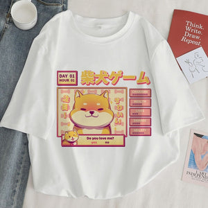 Kawaii Gamer Shiba Inu Women's Tee Tops-Kawaii Dream