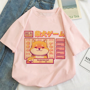 Kawaii Gamer Shiba Inu Women's Tee Tops-Kawaii Dream