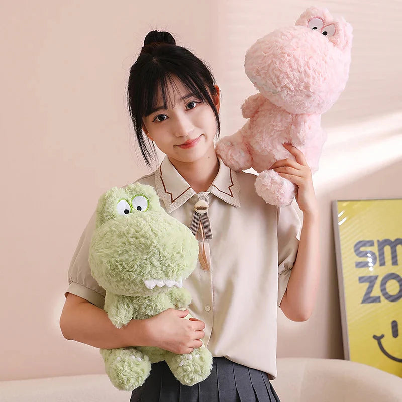 Kawaii Goofy Green Pink Dinosaur Plushies-Kawaii Dream