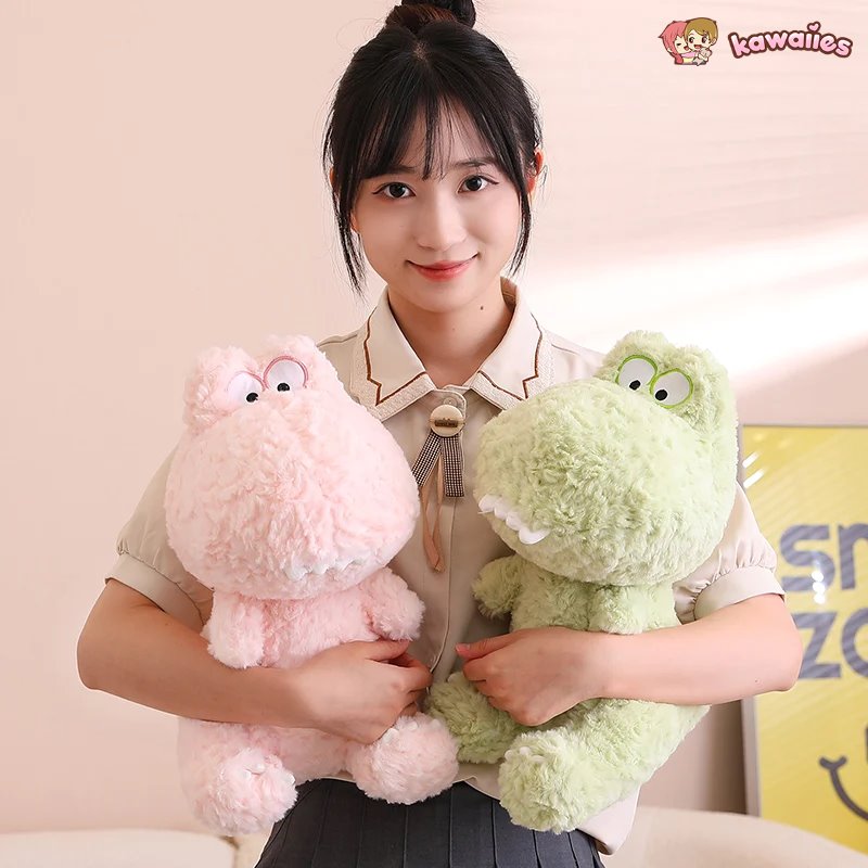 Kawaii Goofy Green Pink Dinosaur Plushies-Kawaii Dream