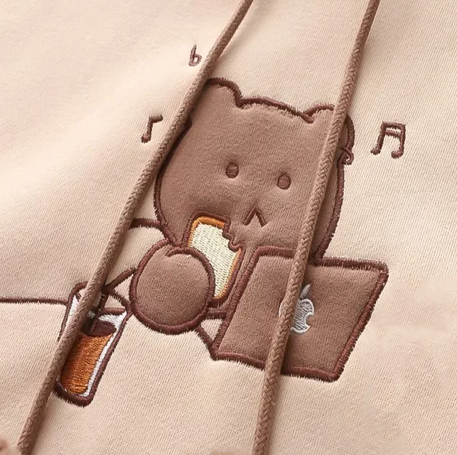 Kawaii Harajuku Style Bear Two-tone Hoodies-Kawaii Dream