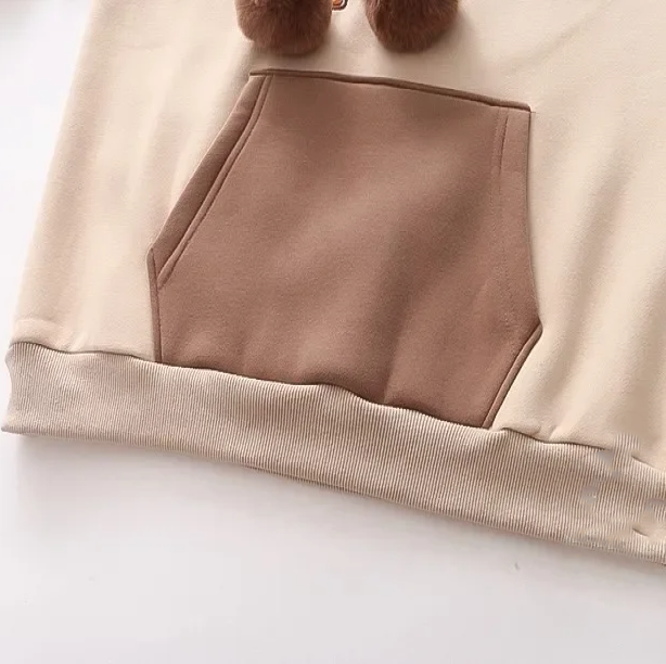 Kawaii Harajuku Style Bear Two-tone Hoodies-Kawaii Dream