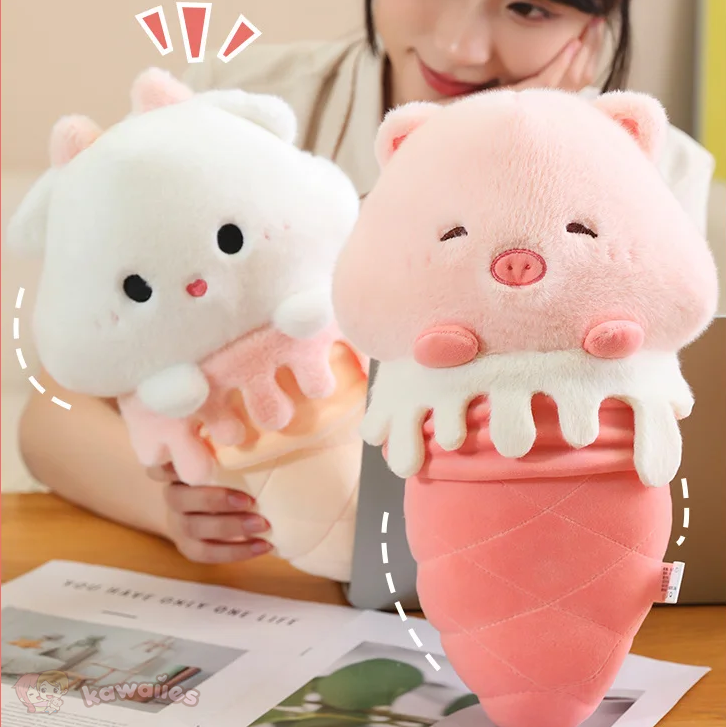 Kawaii Ice Cream Pig Capybara Chick Sheep Plushie-Kawaii Dream