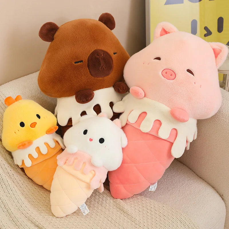 Kawaii Ice Cream Pig Capybara Chick Sheep Plushie-Kawaii Dream
