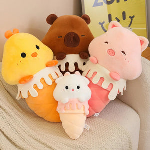 Kawaii Ice Cream Pig Capybara Chick Sheep Plushie-Kawaii Dream