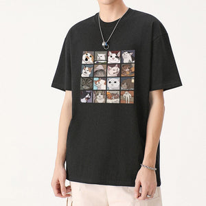 Kawaii Illustrated Cats Meme V3 Unisex Tee Top-Kawaii Dream