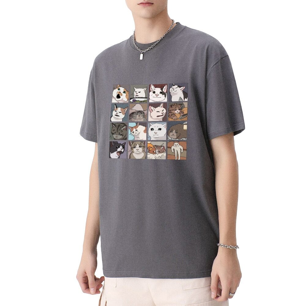Kawaii Illustrated Cats Meme V3 Unisex Tee Top-Kawaii Dream