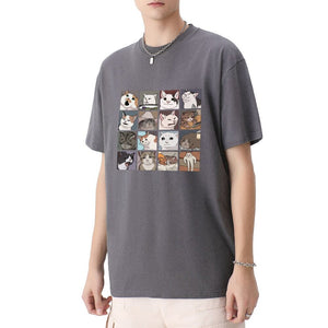 Kawaii Illustrated Cats Meme V3 Unisex Tee Top-Kawaii Dream