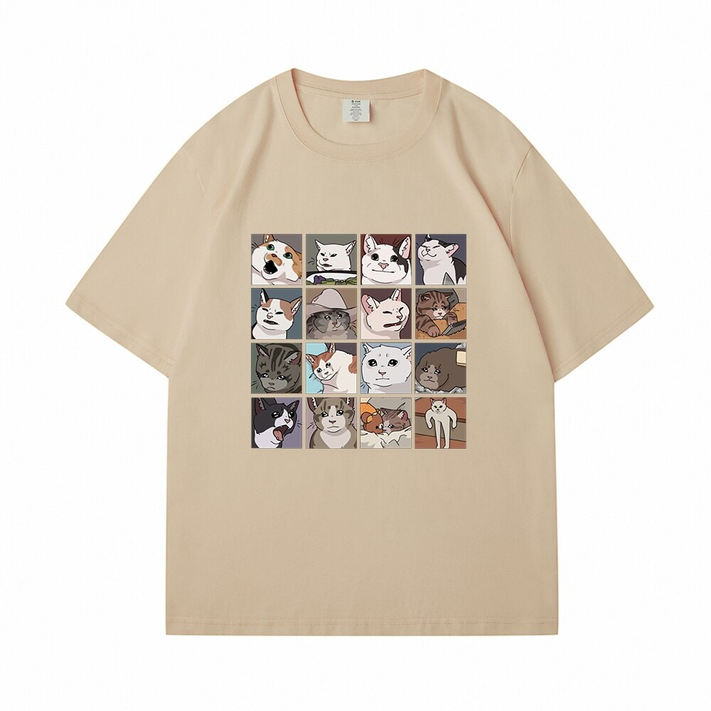 Kawaii Illustrated Cats Meme V3 Unisex Tee Top-Kawaii Dream