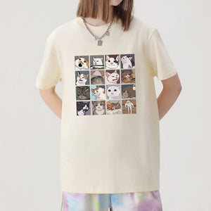 Kawaii Illustrated Cats Meme V3 Unisex Tee Top-Kawaii Dream