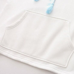 Kawaii Japanese Kanji Embroidery Wave Hoodie-Kawaii Dream