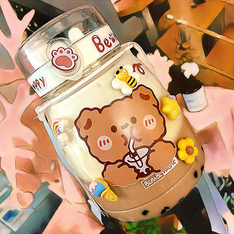 Kawaii Jumbo Bear & Bunny Bottle Flask with Strap-Kawaii Dream