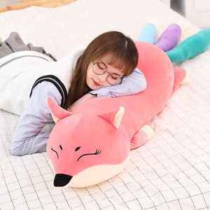 Kawaii Long Three Tail Fox Red Pink Orange Plushies-Kawaii Dream