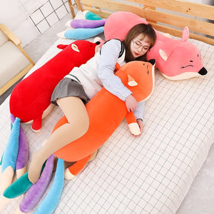 Kawaii Long Three Tail Fox Red Pink Orange Plushies-Kawaii Dream