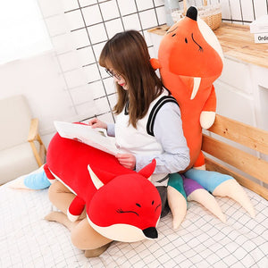 Kawaii Long Three Tail Fox Red Pink Orange Plushies-Kawaii Dream