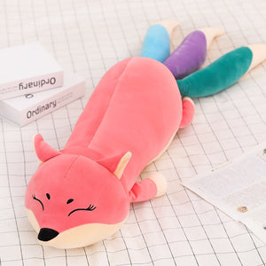 Kawaii Long Three Tail Fox Red Pink Orange Plushies-Kawaii Dream