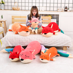 Kawaii Long Three Tail Fox Red Pink Orange Plushies-Kawaii Dream