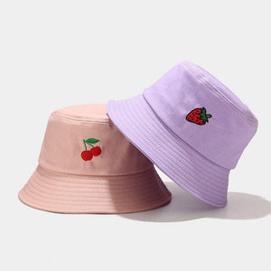 Kawaii Pastel Fruit Bucket Hat-Kawaii Dream
