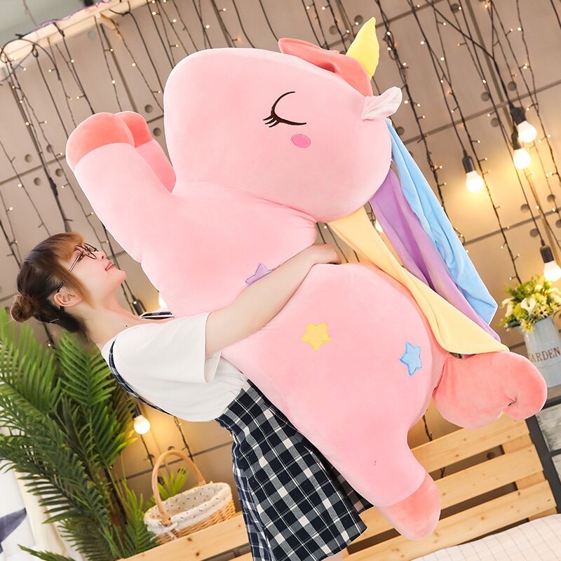 Kawaii Pastel Pink White Blue Unicorn Plushies-Kawaii Dream