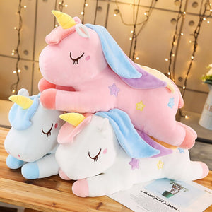 Kawaii Pastel Pink White Blue Unicorn Plushies-Kawaii Dream
