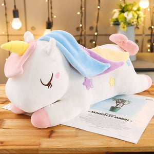 Kawaii Pastel Pink White Blue Unicorn Plushies-Kawaii Dream