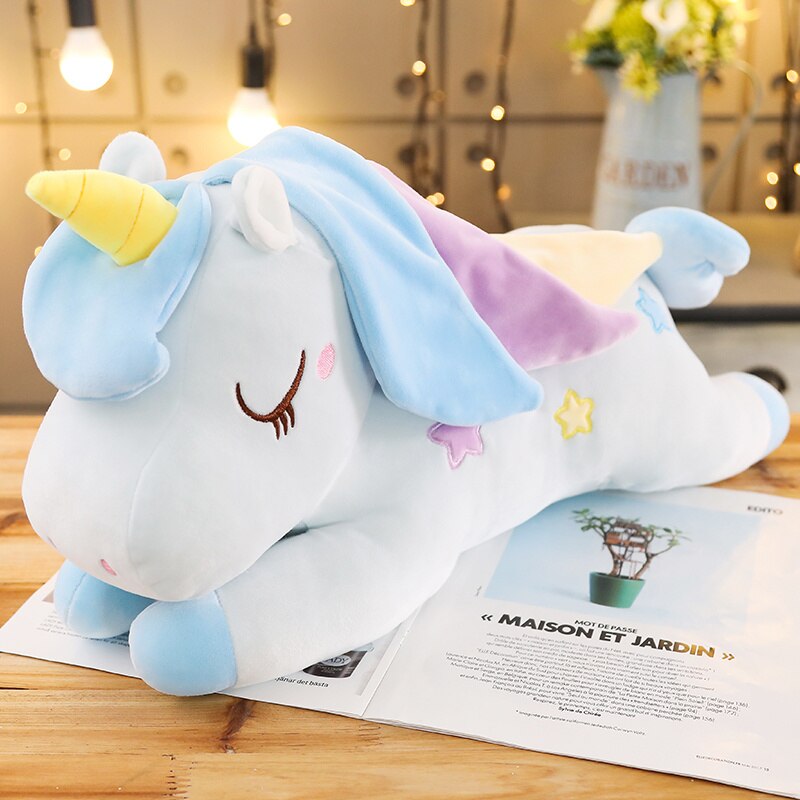Kawaii Pastel Pink White Blue Unicorn Plushies-Kawaii Dream