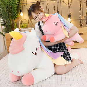 Kawaii Pastel Pink White Blue Unicorn Plushies-Kawaii Dream