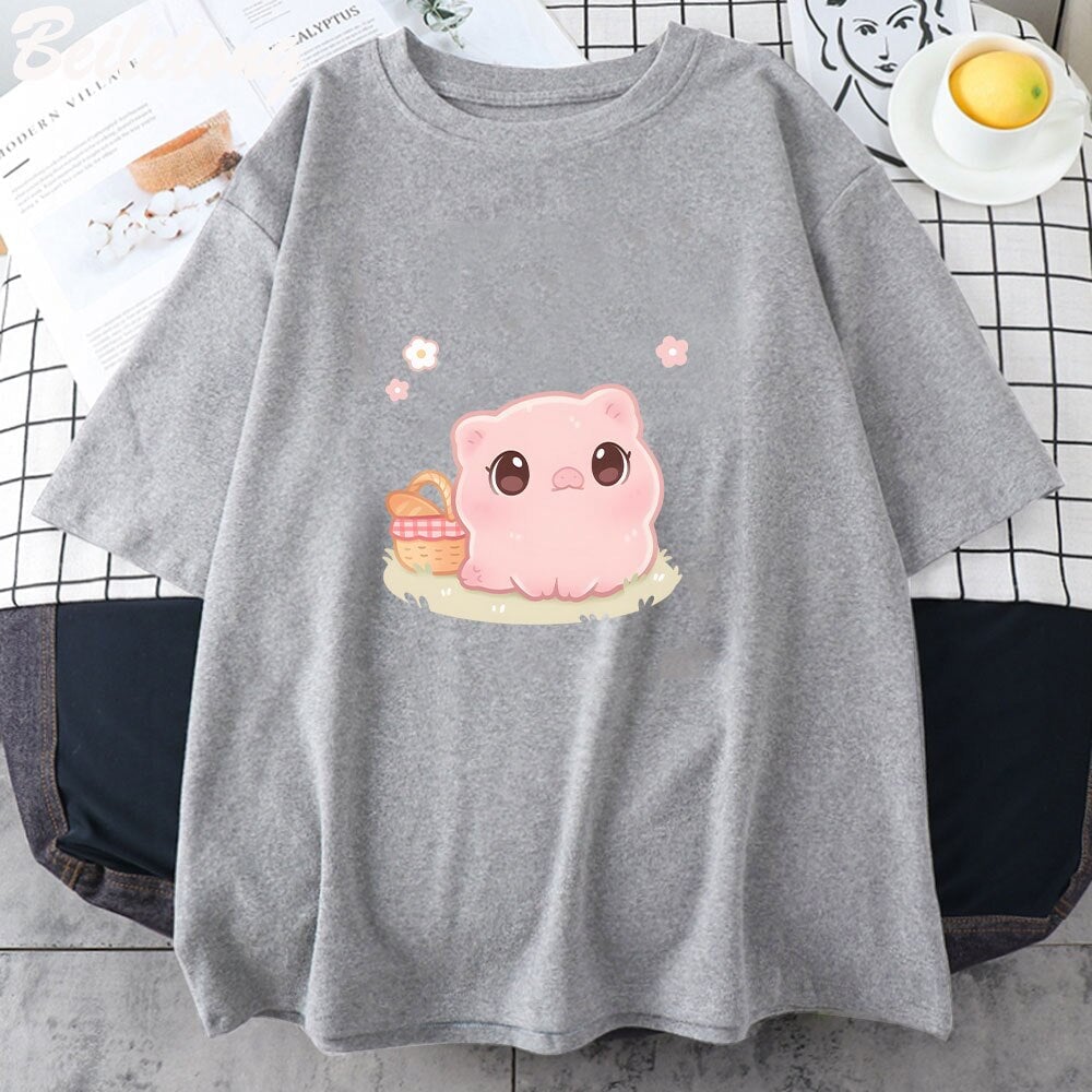 Kawaii Piggy Unisex Tee-Kawaii Dream