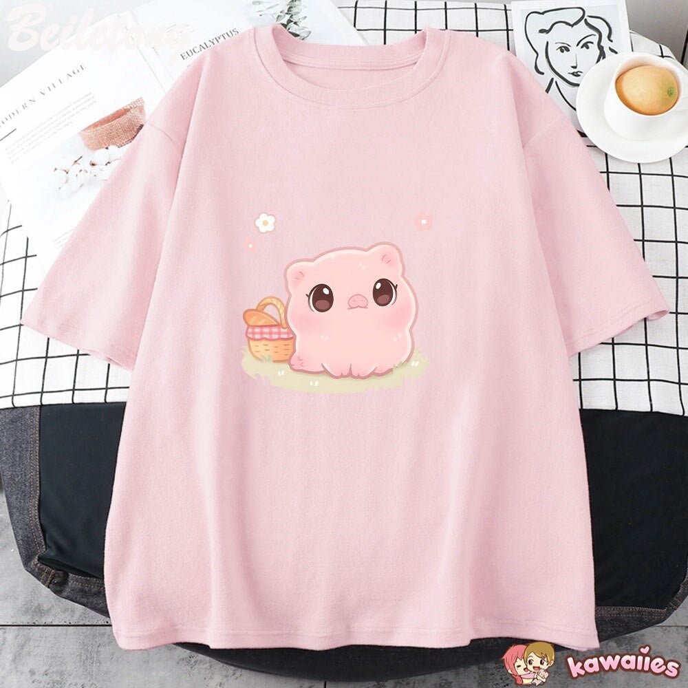 Kawaii Piggy Unisex Tee-Kawaii Dream