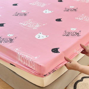 Kawaii Pink Cat Print Bedsheet Only-Kawaii Dream