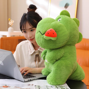 Kawaii Pink Green Fluffy Dinosaur Plushies-Kawaii Dream