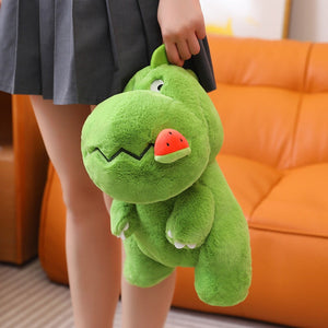 Kawaii Pink Green Fluffy Dinosaur Plushies-Kawaii Dream