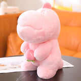 Kawaii Pink Green Fluffy Dinosaur Plushies-Kawaii Dream