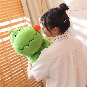Kawaii Pink Green Fluffy Dinosaur Plushies-Kawaii Dream