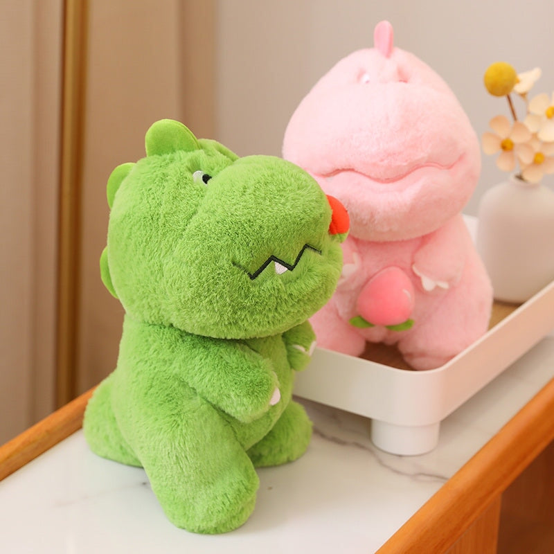 Kawaii Pink Green Fluffy Dinosaur Plushies-Kawaii Dream