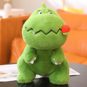Kawaii Pink Green Fluffy Dinosaur Plushies-Kawaii Dream