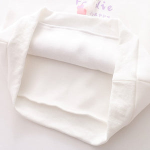 Kawaii Pink Purple White Bunny Strawberry Three-tone Hoodie-Kawaii Dream