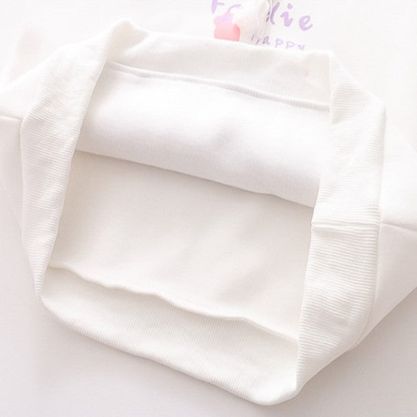 Kawaii Pink Purple White Bunny Strawberry Three-tone Hoodie-Kawaii Dream