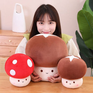 Kawaii Red Brown White Mushroom Plushie Family-Kawaii Dream