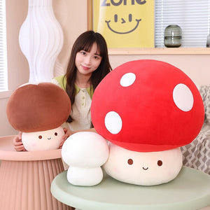 Kawaii Red Brown White Mushroom Plushie Family-Kawaii Dream
