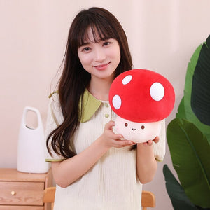 Kawaii Red Brown White Mushroom Plushie Family-Kawaii Dream