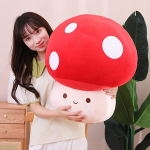 Kawaii Red Brown White Mushroom Plushie Family-Kawaii Dream