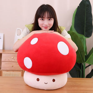 Kawaii Red Brown White Mushroom Plushie Family-Kawaii Dream