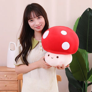 Kawaii Red Brown White Mushroom Plushie Family-Kawaii Dream