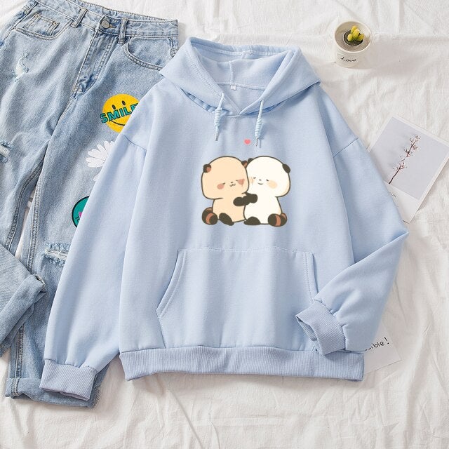 Kawaii Red Panda Couple Part-Cotton Hoodie-Kawaii Dream