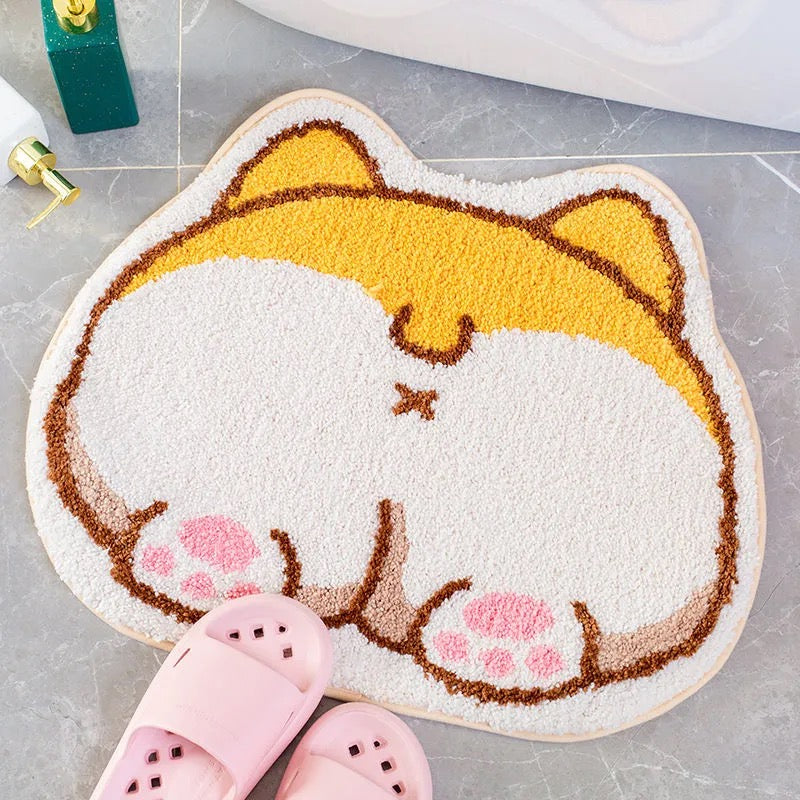 Kawaii Shiba Inu Butt Bum Non-Slip Fluffy Mats-Kawaii Dream