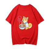 Kawaii Shiba Inu Enjoying Ramen Women's Tee Top-Kawaii Dream